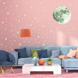 Glow in The Dark Wall Stickers Luminous Stars Round Dot Moon Galaxy Wall Stickers Home Decor