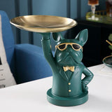 Multifunctional Cool Bulldog Desk Storage Statue Home Decor