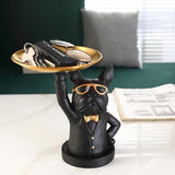 Multifunctional Cool Bulldog Desk Storage Statue Home Decor